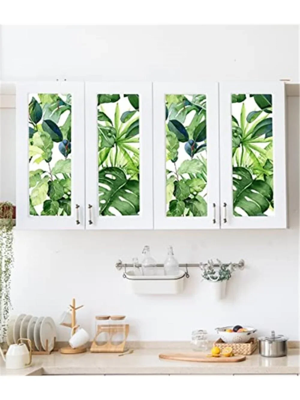 Green Peel And Stick Wallpaper Tropical Leaf Removable Vinyl Contact Paper Roll